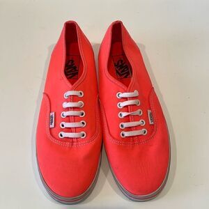 Neon coral Vans canvas sneakers Women's Size 8
